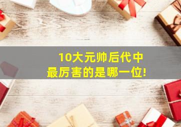 10大元帅后代中最厉害的是哪一位!