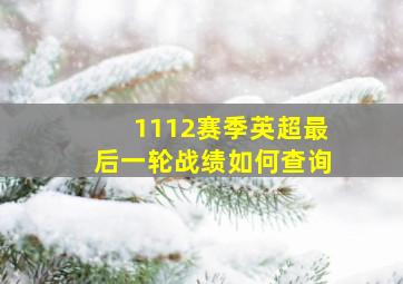 1112赛季英超最后一轮战绩如何查询