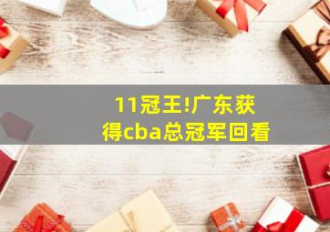 11冠王!广东获得cba总冠军回看