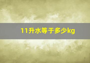 11升水等于多少kg