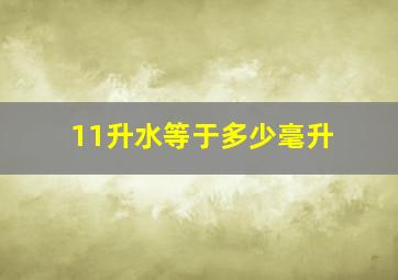 11升水等于多少毫升