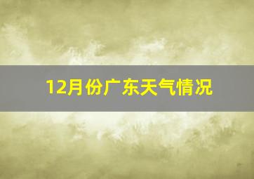 12月份广东天气情况