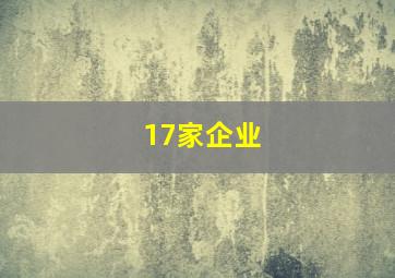 17家企业