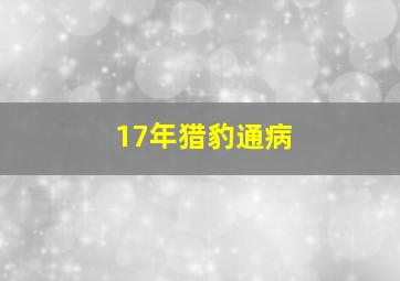 17年猎豹通病