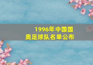 1996年中国国奥足球队名单公布