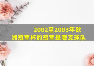 2002至2003年欧洲冠军杯的冠军是哪支球队