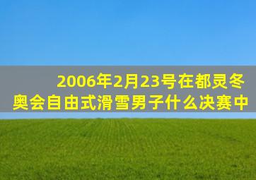 2006年2月23号在都灵冬奥会自由式滑雪男子什么决赛中