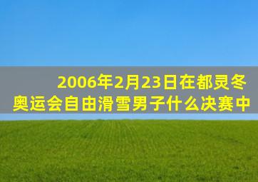 2006年2月23日在都灵冬奥运会自由滑雪男子什么决赛中