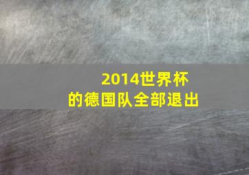 2014世界杯的德国队全部退出