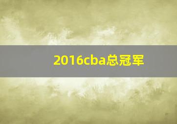 2016cba总冠军