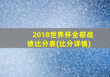 2018世界杯全部战绩比分表(比分详情)