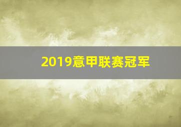 2019意甲联赛冠军