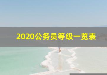 2020公务员等级一览表