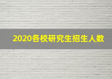 2020各校研究生招生人数