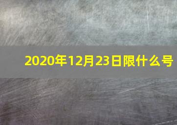 2020年12月23日限什么号