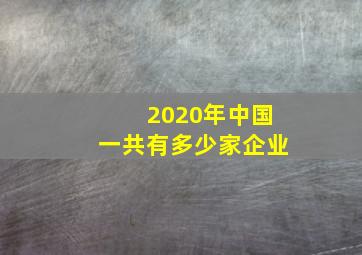 2020年中国一共有多少家企业