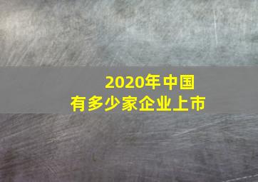 2020年中国有多少家企业上市