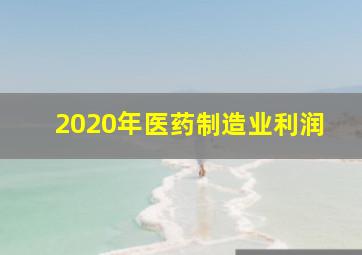 2020年医药制造业利润