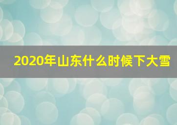 2020年山东什么时候下大雪