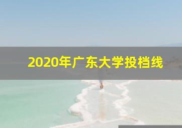 2020年广东大学投档线