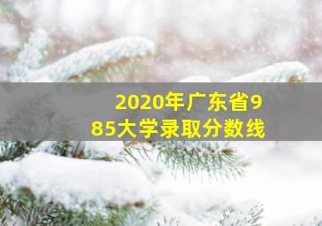 2020年广东省985大学录取分数线