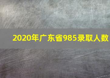 2020年广东省985录取人数