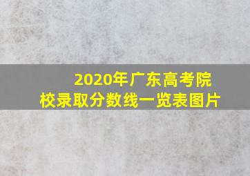 2020年广东高考院校录取分数线一览表图片