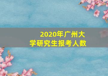 2020年广州大学研究生报考人数