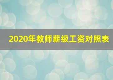 2020年教师薪级工资对照表