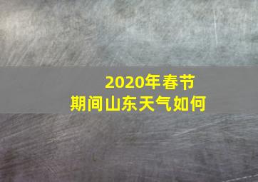 2020年春节期间山东天气如何