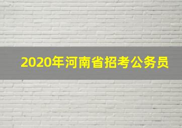 2020年河南省招考公务员