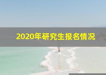 2020年研究生报名情况