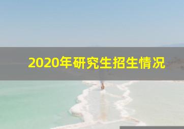 2020年研究生招生情况