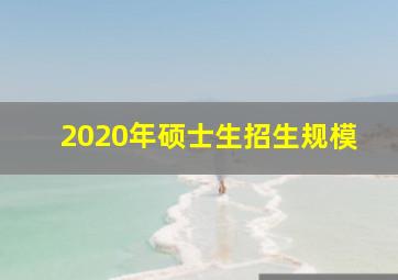 2020年硕士生招生规模