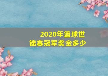 2020年篮球世锦赛冠军奖金多少