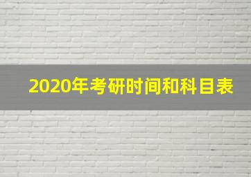 2020年考研时间和科目表