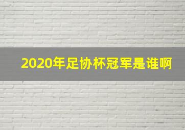 2020年足协杯冠军是谁啊