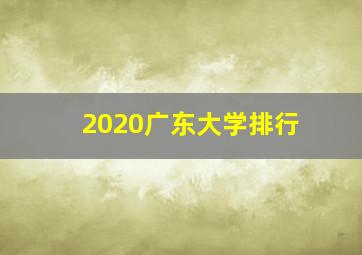 2020广东大学排行