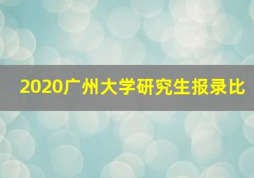 2020广州大学研究生报录比