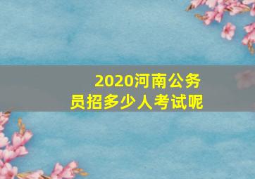 2020河南公务员招多少人考试呢