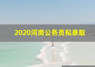 2020河南公务员拟录取