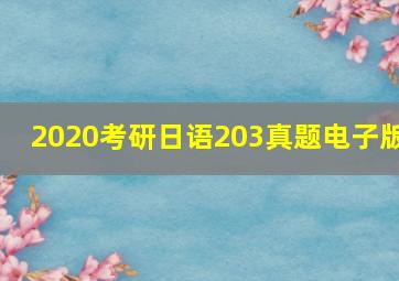 2020考研日语203真题电子版