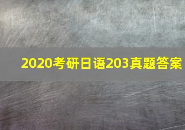 2020考研日语203真题答案