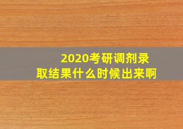 2020考研调剂录取结果什么时候出来啊