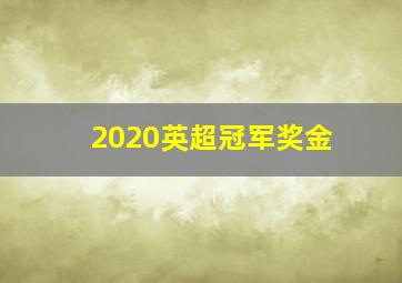 2020英超冠军奖金