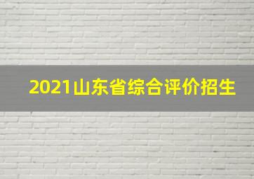 2021山东省综合评价招生