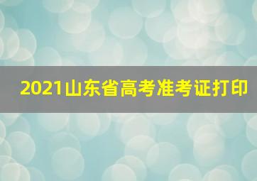 2021山东省高考准考证打印