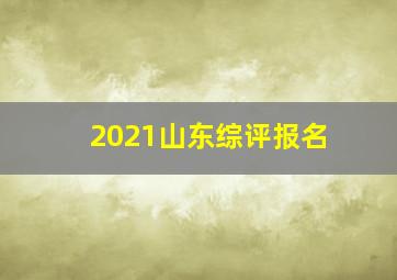 2021山东综评报名