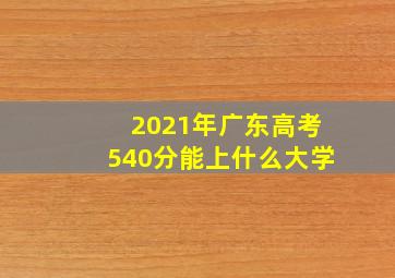 2021年广东高考540分能上什么大学