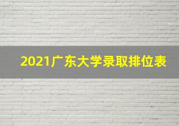 2021广东大学录取排位表